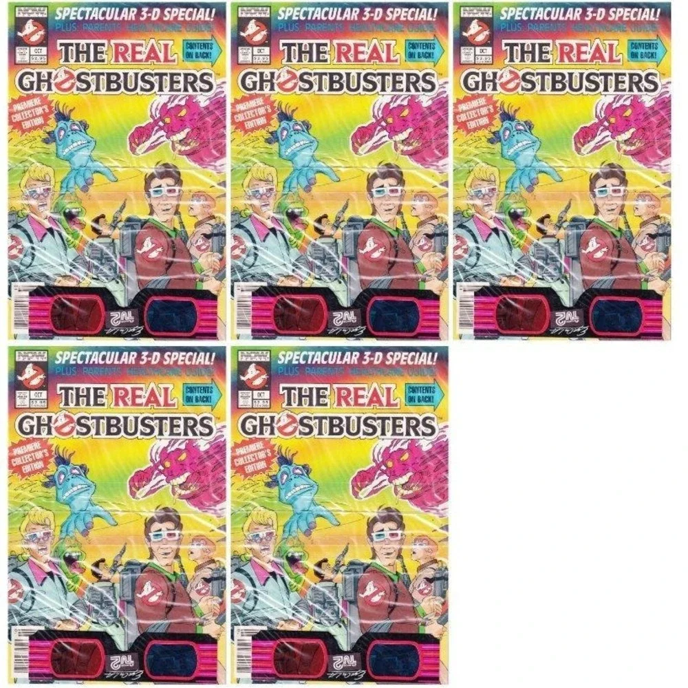 Real Ghostbusters Spectacular 3-D Special #1 Polybagged Newsstand - 5 Comics